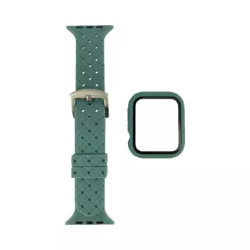 Protection Silicone pour Apple Watch 45mm avec Bracelet Boucle (13) Gris