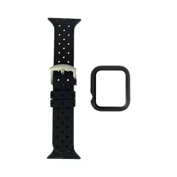 Protection Silicone pour Apple Watch 41mm avec Bracelet Boucle (3) Noir