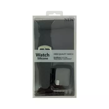 Protection Silicone pour Apple Watch 42mm avec Bracelet Boucle (3) Noir