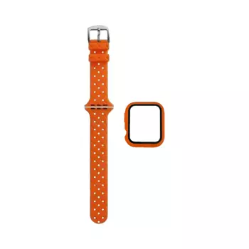 Protection Silicone pour Apple Watch 38mm avec Bracelet Boucle (12) Orange
