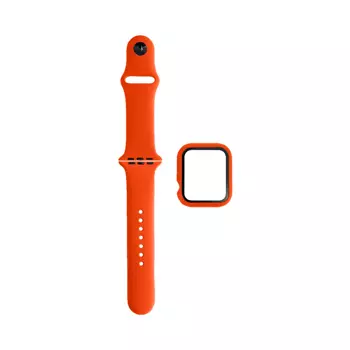 Protection Silicone pour Apple Watch 38mm avec Bracelet Sport (10) Orange