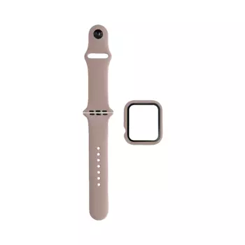 Protection Silicone pour Apple Watch 38mm avec Bracelet Sport (6) Rose Sable