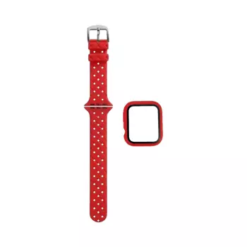 Protection Silicone pour Apple Watch 38mm avec Bracelet Boucle (1) Rouge