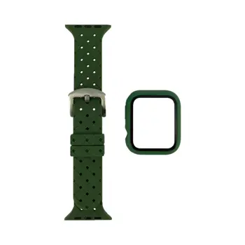 Protection Silicone pour Apple Watch 40mm avec Bracelet Boucle (6) Vert Militaire
