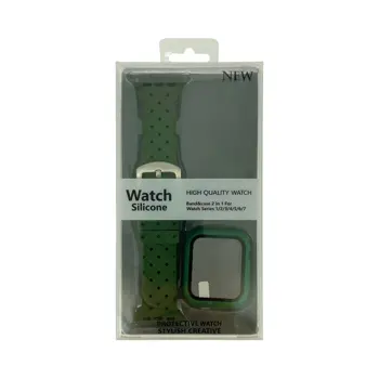 Protection Silicone pour Apple Watch 40mm avec Bracelet Boucle (6) Vert Militaire
