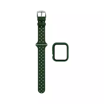 Protection Silicone pour Apple Watch 41mm avec Bracelet Boucle (6) Vert Militaire