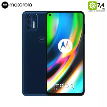 Smartphone Motorola Moto G9 Plus 128GB Grade A (Boîte & Accessoires 30W) Bleu Marine