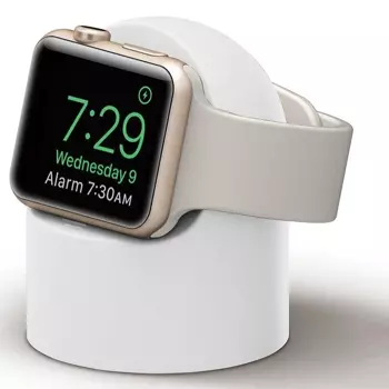 Support Silicone pour Pad de Charge Apple Watch Blanc