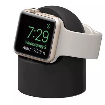 Support Silicone pour Pad de Charge Apple Watch Noir
