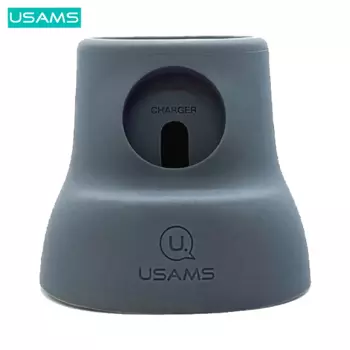 Support Silicone Usams US-ZJ051 pour Pad de Charge Apple Watch & AirPods Gris