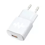 Chargeur Secteur USB CONNECT Charge rapide 3A Blanc