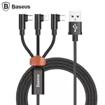 Câble Data Baseus MVP CAMLT-WZ01 USB vers Type-C + microUSB + Lightning 3.5A (1.2m) Noir