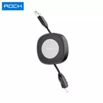 Câble Data Multi Rock RCB0792 Rétractable 3 en 1 (USB vers Type-C + MicroUSB + Lightning) Noir