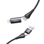 Câble Data Type-C USB Vers Type-C Lightning 4 en 1 RCB0799 Noir