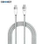 Câble Data Type-C vers Type-C CONNECT MC-CCB3 Nylon Tressé (1m) Blanc