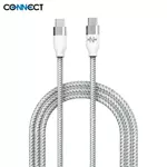 Câble Data Type-C vers Type-C CONNECT MC-CCB7 Nylon Tressé (2m) Blanc
