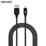Câble Data USB vers Lightning CONNECT Nylon Tressé 1m Noir