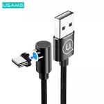 Câble de Charge Magnétique Usams US-SJ445 U54 USB vers Type-C Magnétique Rotatif 2A Coudé (1m) SJ445USB01 Noir