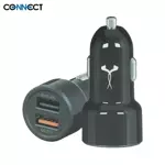 Chargeur Allume-Cigare Connect QC 3.0 + 2.4A Noir