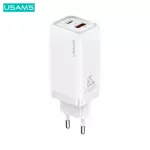 Chargeur Secteur Multi Usams US-CC153 T47 65W Super Si Fast Charger (USB + Type-C) Blanc