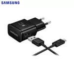 Chargeur Secteur USB Samsung EP-TA200B + DG970BBE 15W 2A avec Cable Type-C GP-PTU020SOBBQ Bulk Noir