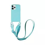 Coque Silicone avec Bandoulière Apple iPhone 11 Pro Max (#7) Bleu Clair