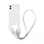 Coque Silicone avec Bandoulière Apple iPhone 12 (#16) Blanc