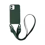 Coque Silicone avec Bandoulière Apple iPhone 12 (#9) Vert Foncé