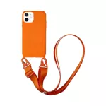 Coque Silicone avec Bandoulière Apple iPhone 12 (#13) Orange