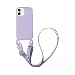 Coque Silicone avec Bandoulière Apple iPhone 12 Mini (#15) Violet Clair