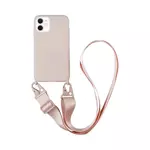 Coque Silicone avec Bandoulière Apple iPhone 12 Mini (#4) Rose Gold