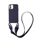 Coque Silicone avec Bandoulière Apple iPhone 12 Mini (#5) Bleu Marine