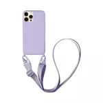 Coque Silicone avec Bandoulière Apple iPhone 12 Pro (#15) Violet Clair