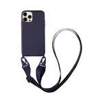Coque Silicone avec Bandoulière Apple iPhone 12 Pro (#5) Bleu Marine