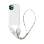 Coque Silicone avec Bandoulière Apple iPhone 12 Pro Max (#16) Blanc