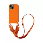 Coque Silicone avec Bandoulière Apple iPhone 13 (#13) Orange
