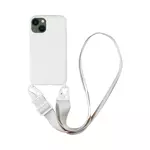 Coque Silicone avec Bandoulière Apple iPhone 13 (#16) Blanc