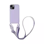 Coque Silicone avec Bandoulière Apple iPhone 14 (#15) Violet Clair