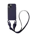 Coque Silicone avec Bandoulière Apple iPhone 14 Plus (#5) Bleu Marine