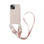 Coque Silicone avec Bandoulière Apple iPhone 15 Plus (#4) Rose Gold