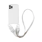 Coque Silicone avec Bandoulière Apple iPhone 15 Pro Max (#16) Blanc