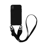 Coque Silicone avec Bandoulière Apple iPhone X/iPhone XS (#1) Noir