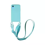 Coque Silicone avec Bandoulière Apple iPhone XR (#7) Bleu Clair
