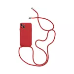 Coque Silicone avec Cordon Apple iPhone 15 Plus (15) Rouge