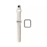 Protection Silicone pour Apple Watch 38mm avec Bracelet Sport (2) Blanc