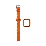 Protection Silicone pour Apple Watch 45mm avec Bracelet Boucle (12) Orange