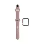Protection Silicone pour Apple Watch 45mm avec Bracelet Sport (6) Rose Sable