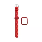 Protection Silicone pour Apple Watch 41mm avec Bracelet Boucle (1) Rouge